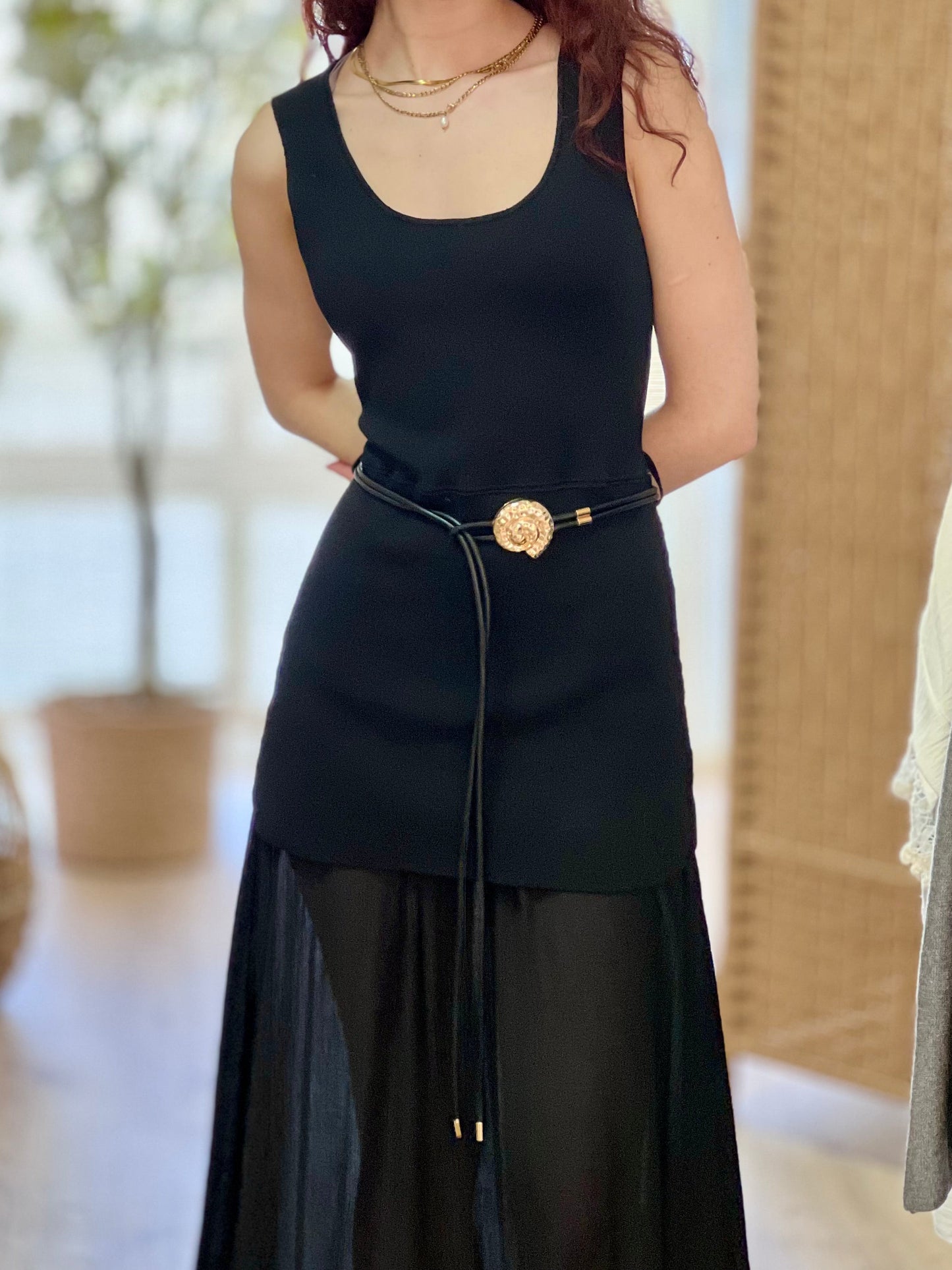 Vestido com sobreposição