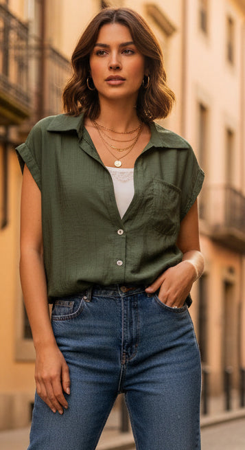Blusa com top inferior e renda